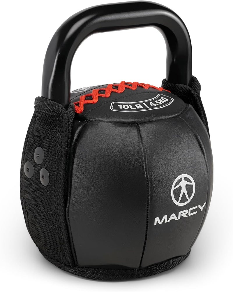 Marcy  kettlebell ناعمة لتدريب القوة مع مقبض لرفع الأثقال، والتكييف، والقوة وتدريب العضلات الأساسية 10 رطل - 40 رطل - Image 1